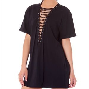Emma & Sam front lace up t-shirt dress